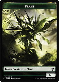 Plant // Snake Double-Sided Token - Commander 2019 (C19) #17 // 20 - Token Magic: The Gathering Trading Card