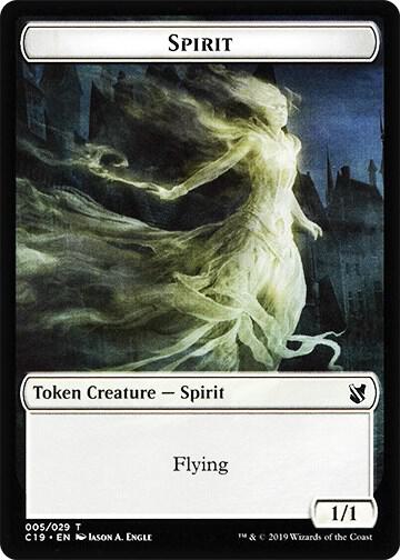 Spirit // Human Double-Sided Token - Commander 2019 Magic: The Gathering trading card