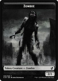 Zombie (010) // Zombie (011) Double-Sided Token - Commander 2019 (C19) #10 // 11 - Token Magic: The Gathering Trading Card