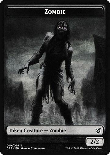 Zombie (010) // Zombie (011) Double-Sided Token - Commander 2019 Magic: The Gathering trading card