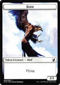 Bird (002) // Sculpture Double-Sided Token - Commander 2019 (C19) #2 // 24 - Token Magic: The Gathering Trading Card