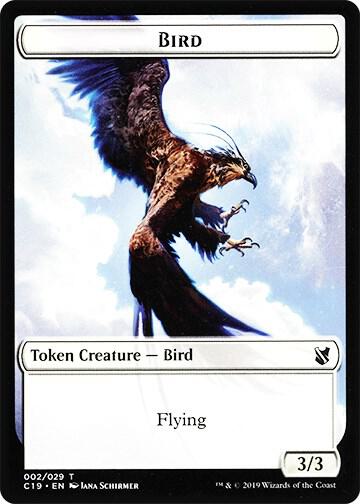 Bird (002) // Sculpture Double-Sided Token - Commander 2019 Magic: The Gathering trading card