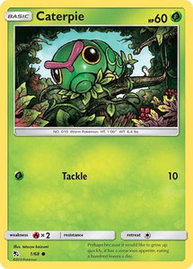 Caterpie - Hidden Fates (HIF) #1/68 - Common Pokémon Trading Card