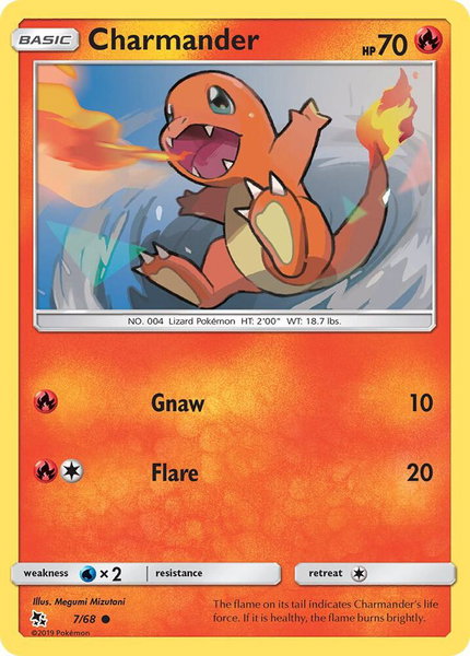 Charmander trading card from Hidden Fates Charmander - Hidden Fates Pokémon trading card