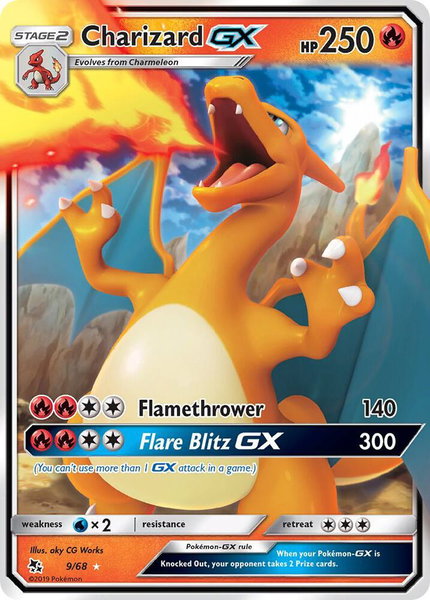 Charizard GX trading card from Hidden Fates Charizard GX - Hidden Fates Pokémon trading card