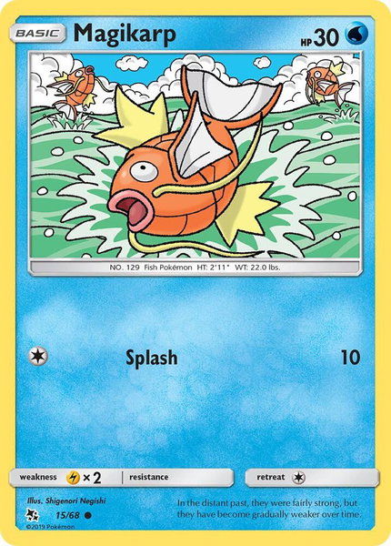 Magikarp trading card from Hidden Fates Magikarp - Hidden Fates Pokémon trading card