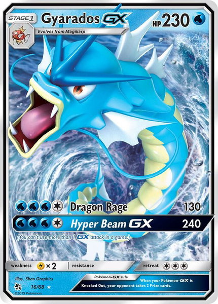 Gyarados GX trading card from Hidden Fates Gyarados GX - Hidden Fates Pokémon trading card