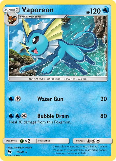 Vaporeon - Hidden Fates Pokémon trading card