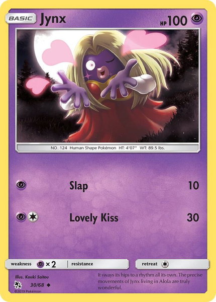Jynx trading card from Hidden Fates Jynx - Hidden Fates Pokémon trading card
