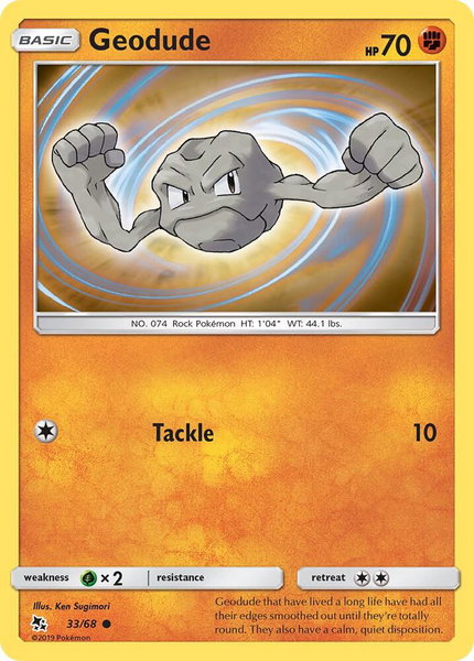 Geodude trading card from Hidden Fates Geodude - Hidden Fates Pokémon trading card
