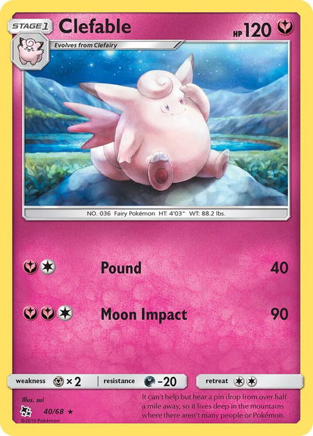 Clefable - Hidden Fates Pokémon trading card