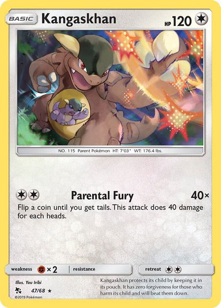 Kangaskhan - Hidden Fates Pokémon trading card