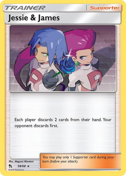 Jessie & James trading card from Hidden Fates Jessie & James - Hidden Fates Pokémon trading card