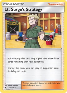 Lt. Surge's Strategy - Hidden Fates (HIF) #60/68 - Uncommon Pokémon Trading Card