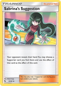 Sabrina's Suggestion - Hidden Fates (HIF) #65/68 - Uncommon Pokémon Trading Card