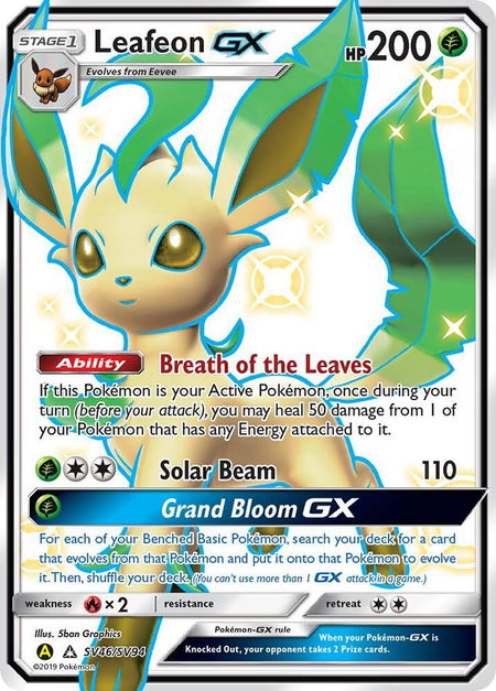 Leafeon GX - Hidden Fates: Shiny Vault Pokémon trading card