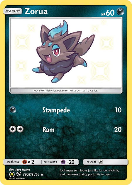 Zorua - Hidden Fates: Shiny Vault Pokémon trading card