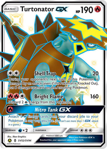 Turtonator GX - Hidden Fates: Shiny Vault Pokémon trading card