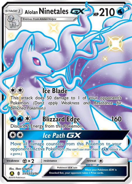 Alolan Ninetales GX - Hidden Fates: Shiny Vault Pokémon trading card