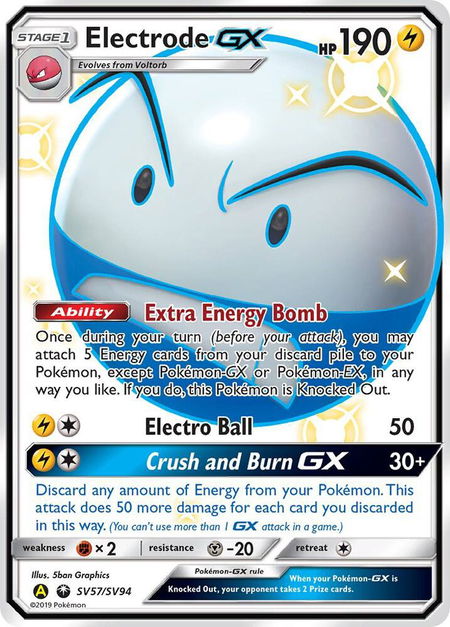 Electrode GX - Hidden Fates: Shiny Vault Pokémon trading card