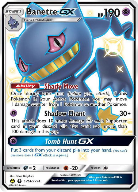 Banette GX - Hidden Fates: Shiny Vault Pokémon trading card