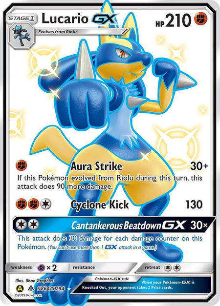 Lucario GX - Hidden Fates: Shiny Vault Pokémon trading card