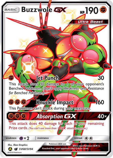 Buzzwole GX - Hidden Fates: Shiny Vault Pokémon trading card