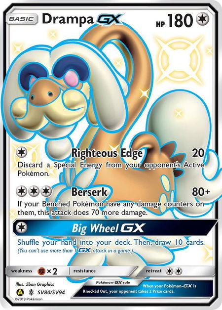 Drampa GX - Hidden Fates: Shiny Vault Pokémon trading card