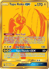 Tapu Koko GX - Hidden Fates: Shiny Vault (HIF:SV) #SV93/SV94 - Holo Rare Pokémon Trading Card