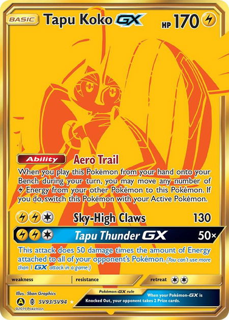 Tapu Koko GX - Hidden Fates: Shiny Vault Pokémon trading card