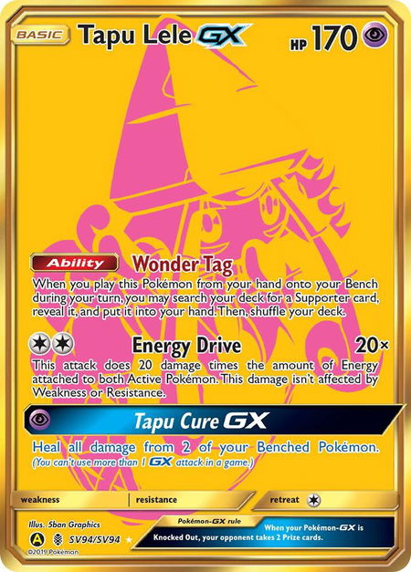 Tapu Lele GX - Hidden Fates: Shiny Vault Pokémon trading card