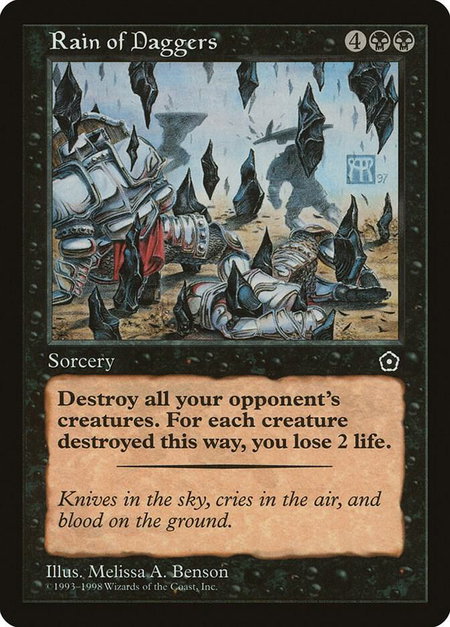 Rain of Daggers - Portal Second Age Magic: The Gathering trading card