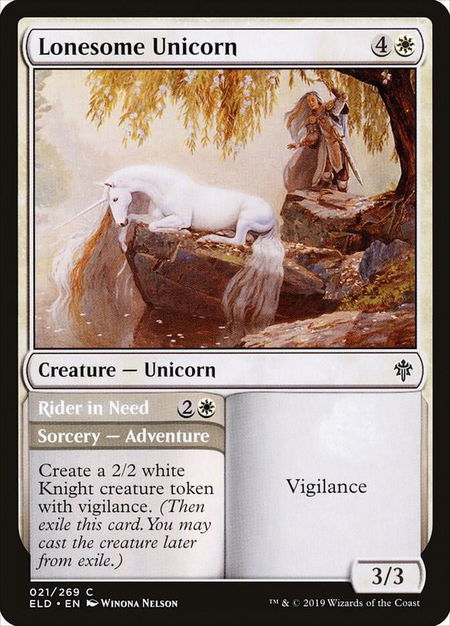 Lonesome Unicorn - Throne of Eldraine Magic: The Gathering trading card