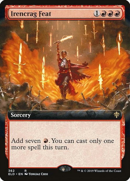 Irencrag Feat (Extended Art) - Throne of Eldraine Magic: The Gathering trading card