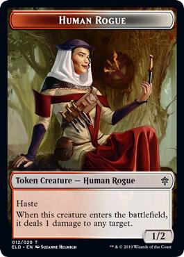 Human Rogue Token - Throne of Eldraine Magic: The Gathering trading card