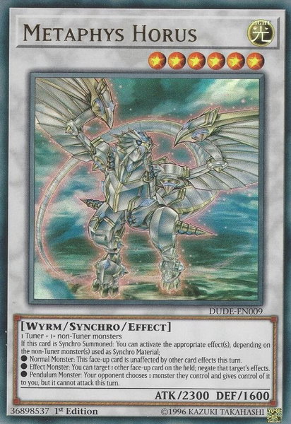 Metaphys Horus trading card from Duel Devastator Metaphys Horus - Duel Devastator YuGiOh trading card