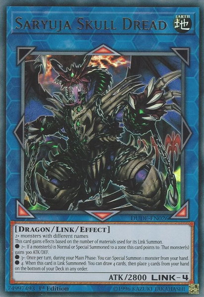 Saryuja Skull Dread trading card from Duel Devastator Saryuja Skull Dread - Duel Devastator YuGiOh trading card