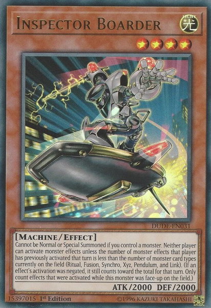 Inspector Boarder - Duel Devastator YuGiOh trading card