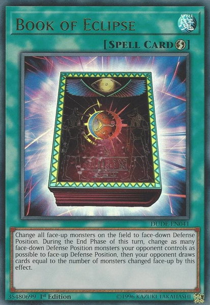 Book of Eclipse trading card from Duel Devastator Book of Eclipse - Duel Devastator YuGiOh trading card