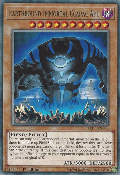 Earthbound Immortal Ccapac Apu trading card from Legendary Duelists: Immortal Destiny Earthbound Immortal Ccapac Apu - Legendary Duelists: Immortal Destiny YuGiOh trading card