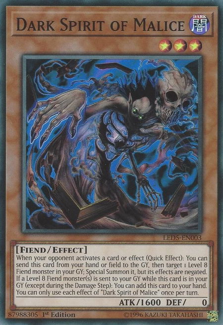 Dark Spirit of Malice - Legendary Duelists: Immortal Destiny YuGiOh trading card