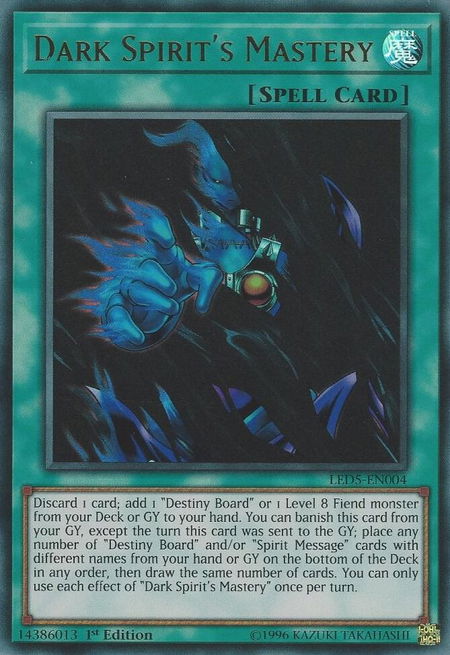 Dark Spirit's Mastery - Legendary Duelists: Immortal Destiny YuGiOh trading card