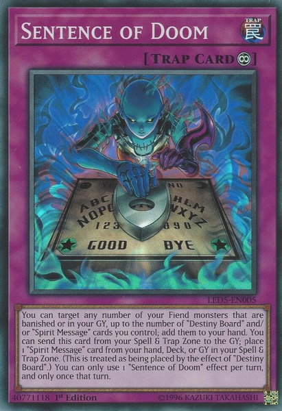 Sentence of Doom trading card from Legendary Duelists: Immortal Destiny Sentence of Doom - Legendary Duelists: Immortal Destiny YuGiOh trading card