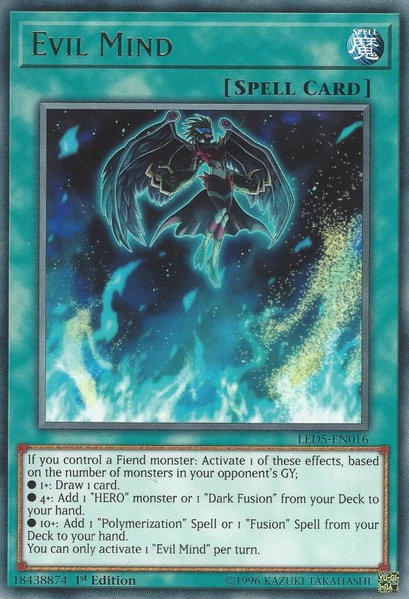 Evil Mind trading card from Legendary Duelists: Immortal Destiny Evil Mind - Legendary Duelists: Immortal Destiny YuGiOh trading card