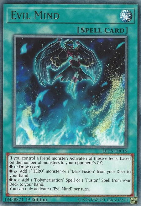 Evil Mind trading card from Legendary Duelists: Immortal Destiny Evil Mind - Legendary Duelists: Immortal Destiny YuGiOh trading card