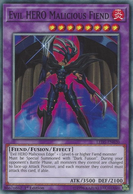 Evil HERO Malicious Fiend - Legendary Duelists: Immortal Destiny YuGiOh trading card