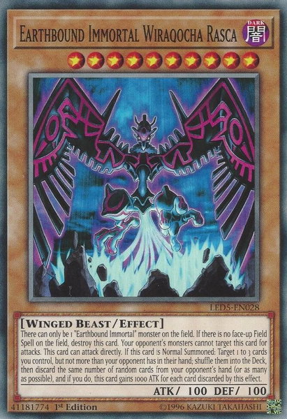Earthbound Immortal Wiraqocha Rasca trading card from Legendary Duelists: Immortal Destiny Earthbound Immortal Wiraqocha Rasca - Legendary Duelists: Immortal Destiny YuGiOh trading card