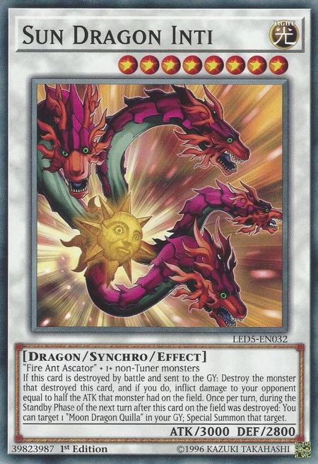 Sun Dragon Inti trading card from Legendary Duelists: Immortal Destiny Sun Dragon Inti - Legendary Duelists: Immortal Destiny YuGiOh trading card