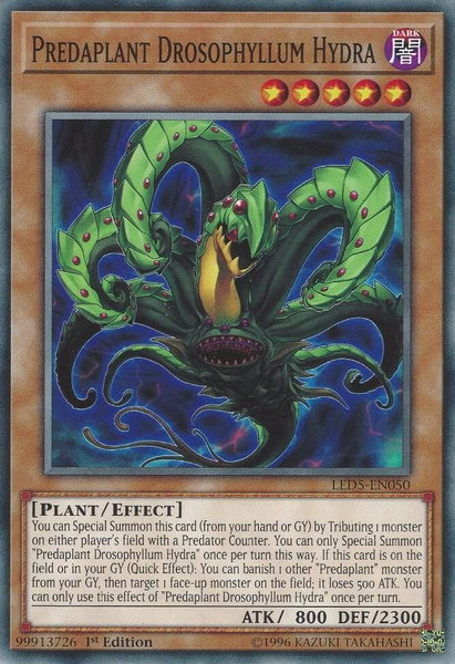 Predaplant Drosophyllum Hydra trading card from Legendary Duelists: Immortal Destiny Predaplant Drosophyllum Hydra - Legendary Duelists: Immortal Destiny YuGiOh trading card