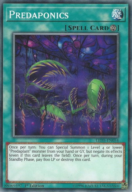 Predaponics trading card from Legendary Duelists: Immortal Destiny Predaponics - Legendary Duelists: Immortal Destiny YuGiOh trading card